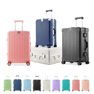 YGLUS Carry On Luggage with Spinner Wheels 20 Inch Aluminum Frame Zipperless Polycarbonate Hard Shell Suitcase in Multiple Colors