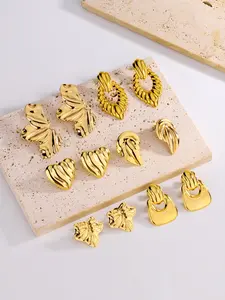 European and American Trendy Titanium Steel Earrings for Women, Stainless Steel Non-Fading Unique Bold Ear Rings, High-End Titanium Steel Jewelry