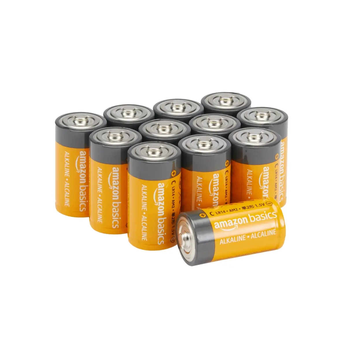 Asonic NT85492 1.5V Amazon Basics C Cell Alkaline All-Purpose Batteries - Pack of 12