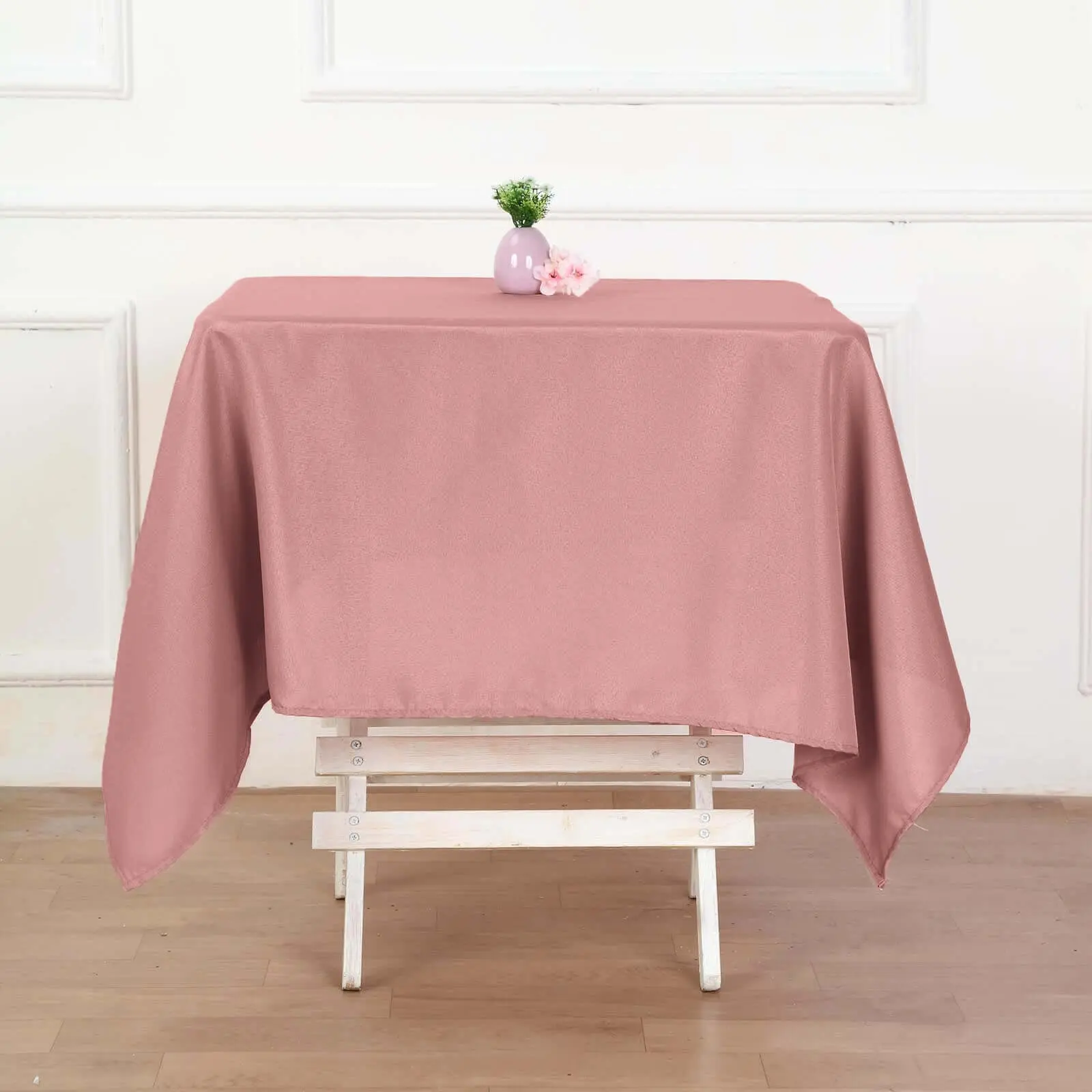 Polyester 54"x54" Dusty Rose Square Tablecloth - Wrinkle-Resistant Table Cover for Prom, Birthday, Christmas