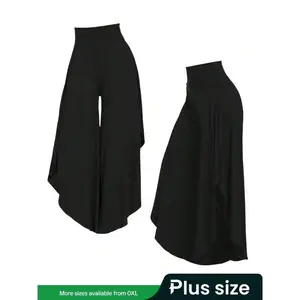 Plus Size Women’s Long Pants, Casual High-Waist Wide-Leg Bottoms, Comfortable Stretch, Autumn & Winter Fashion