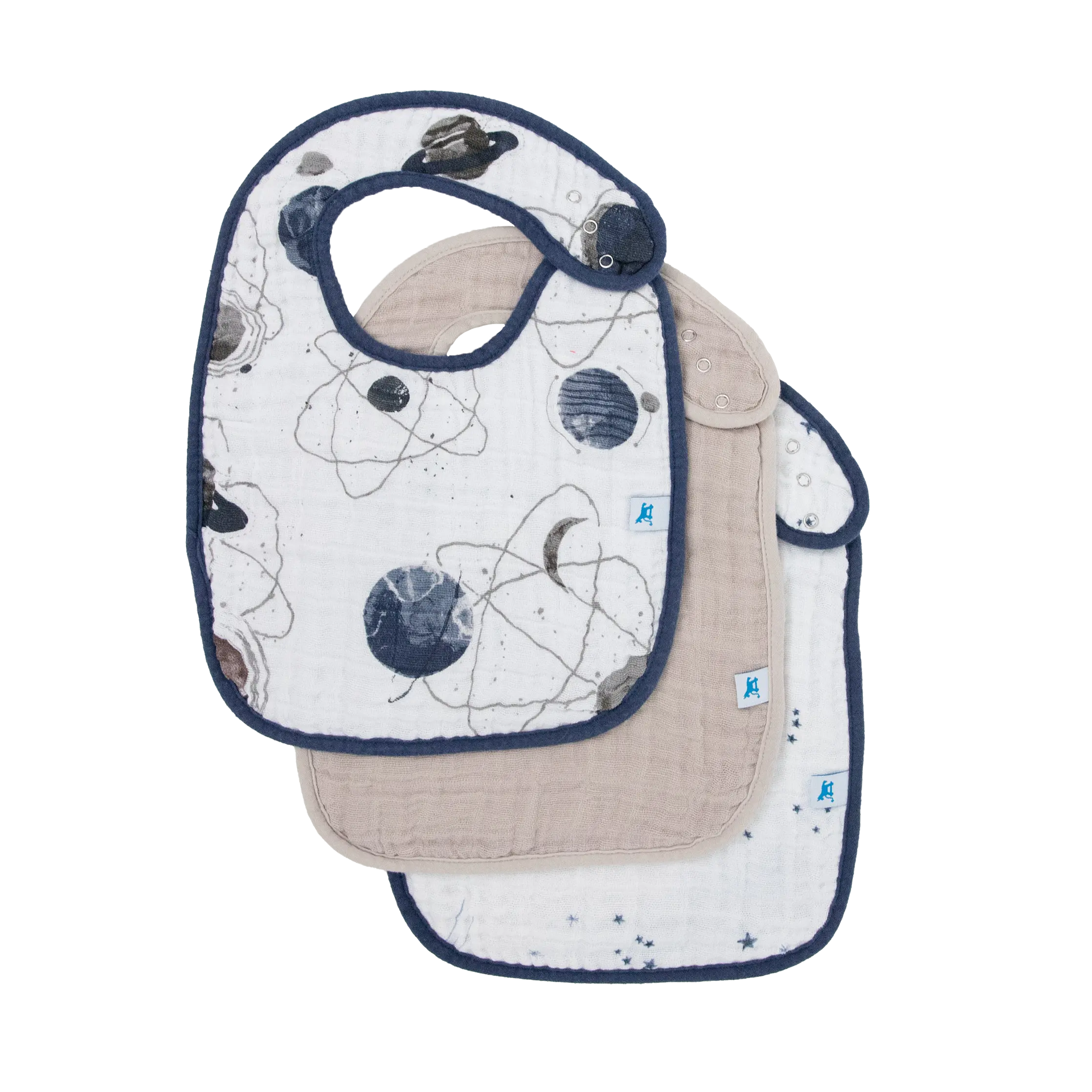 Cotton Muslin Classic Bib 3 Pack - Planetary 2