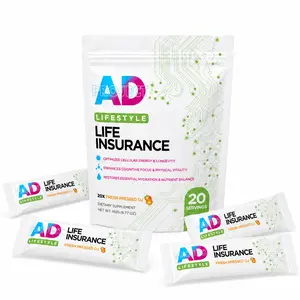 LIFE INSURANCE- All-in-One Daily Foundation Supplement with Vitamins, Minerals, Electrolytes, CoQ10 & NMN - Energy, Hydration & Longevity Drink Mix for Women & Men | AD Life Insurance