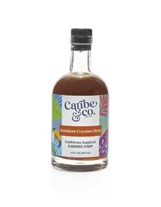 Caribe & Co. Jamaican Coconut Drop Flavored Syrup - Toasted Coconut, Ginger, and Brown Sugar - For Coffee Cocktails Matcha Tea Seltzer & More