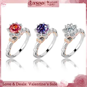 【#245 Cinderella】Antique Flower Synthetic Moissanite Engagement Ring in 925 Sterling Silver 1Carat