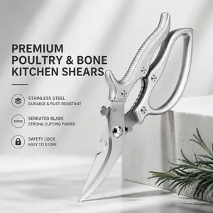 Heavy Duty Multi-Cutting Kitchen Scissors, Ultra Sharp Stainless Steel Shears with Bottle Opener for Poultry, Vegetables, Home Cooks’ Must-Have Kitchen Gadget