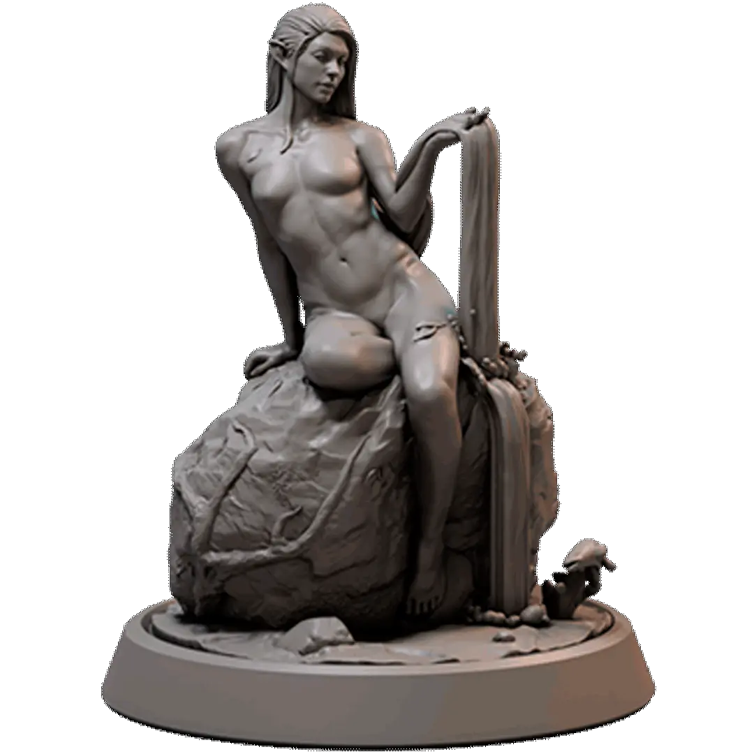 Naiad – 32mm Scale - Resin Miniature | 3D Printed Water Nymph for D&D & RPG
