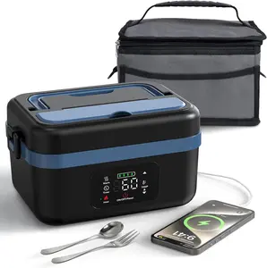 Cordless Electric Lunch Box for Adults, Men & Women,Heated Lunch box Battery Powered with 1L Container, SelfHeating Lunch Box Rechargeable for Car/Truck/Office/Travel