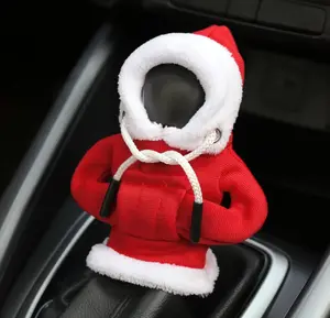 OFBAND Hoodie Car Gear Shift Cover,Christmas Car Decor Gear Shift Knob Cover for Manual/Automatic Shift Knob,Universal Interior Car Accessories Hoodie for Gearr Shifter Knobs (Christmas Red)