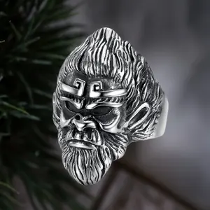 Men's Stainless Steel Hip Hop Ring - Stainless Steel Jewelry, Exquisite Sun Wukong Cultural Icon Portrait, Daily Wear & Holiday Party Fashion Accessory, Graduation Gift,summerwins