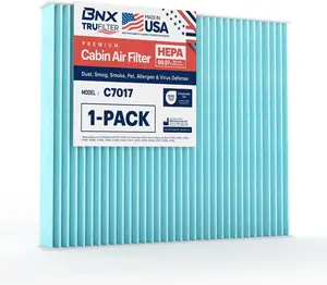 BNX TruFilter C7017 Cabin Air Filter, HEPA 99.97%, MADE IN THE USA