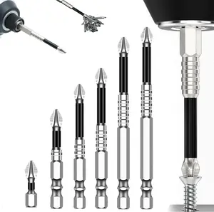 High-Magnetic Screwdriver Drill Bit Set, Drill Screwdriver Bit Set, High Magnetic Drill Bit Set, Universal Anti-Slip Electric Magnetic Screwdrive Bit Set, 25 50 65 70 90 150 mm imán incorporado brocak phillips Tool Accessories Power Tools