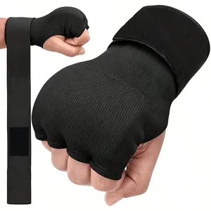 Boxing Hand Wraps, 1 Pair Long Wrist Straps, Elasticated Padded Fist Under Mitts Protection, Muay Thai MMA Kickboxing Martial Arts Punching Training Bandages, Boxing Equipment