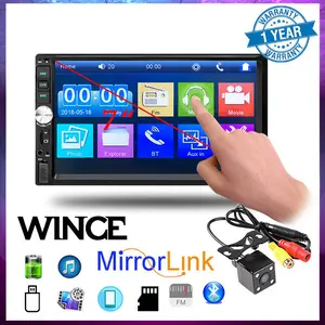 High Quality with Rear View Camera Black 7 Inch 2 Din Car Player HD Bluetooth Radio MP4 USB/FM TF Touch Screen