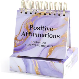 Daily Flip Calendar with Inspirational Quotes - Motivational Perpetual Calendar Desk Office  Decor for Women, Gifts Desk Accessories for Girls Positive Affirmations