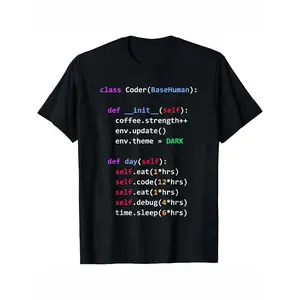 Humorous Coding Shirt-Python Class Eating Code Sleeping Repeated Tee Gift Unisex T-shirt Men's Fashion Tee, fashion Tops-200g Cotton Menswear Men's T-Shirts Casual Short-Sleeve Graphic Tees Classic Cotton Tee Fun Shirts for Outdoor and Casual Wear