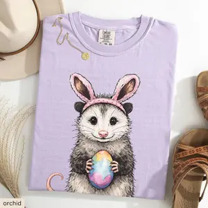 Easter Comfort Colors Shirt, Cute Opossum Easter Tshirt, Funny Gift for Easter, Easter Opossum Crewneck, Happy Easter Day Gift for Women