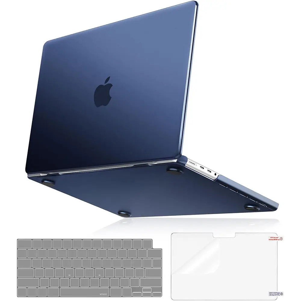 MOSISO Hard Shell Case Compatible with MacBook Pro 16 inch (2025,2024,2023,2022,2021; M4,M3,M2,M1; A3403,A3186,A2991,A2780,A2485) - Slim Midnight Blue Polycarbonate Cover with Keyboard Skin & Screen Film