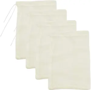 Cheesecloth Bags for Straining - Reusable Cold Brew Coffee Cheese Cloths, Large Nut Milk Tea Juice Bag, 100% Natural Cotton Fine Mesh Filter Bags (X-Small) Strainer Beverage