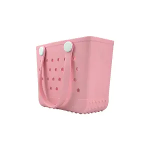 Rubber Beach Bag, Small Beach Tote Bag for Women, EVA Beach Bag Waterproof Sandproof Small Tote Bag