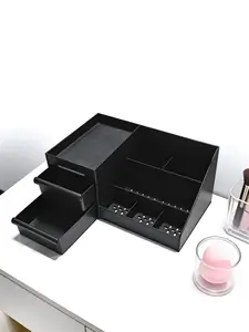 Classic Waterproof Cosmetic Storage Box - Multi-Use Home Organizer for Bathroom Accessories, Beauty Supplies, Drawer Makeup & Brush Display; Fits Bathroom Countertop, Vanity, Office Desk