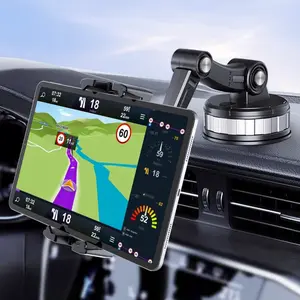 Car Mount Tablet Phone Holder, Universal Car Mount, Upgraded Base Enhanced Suction, Fits 4-14 Inch Tablets & Phones, Secure Car Accessory for Devices