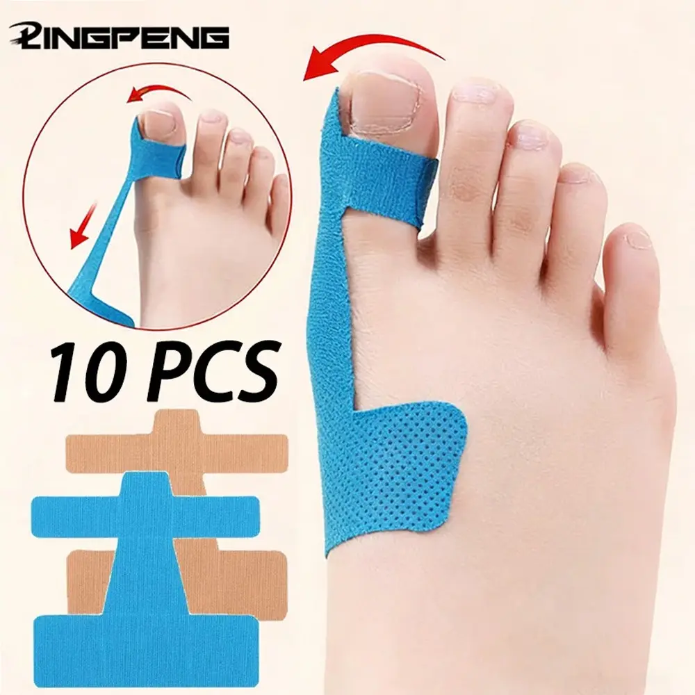 10PCS Bunion Corrector & Pain Relief Kinesiology Athletic Tape For Bunions & Turf Toe,Big Toe Spacer/Separator/Straightener Tape Kinesiology Sports Tape
