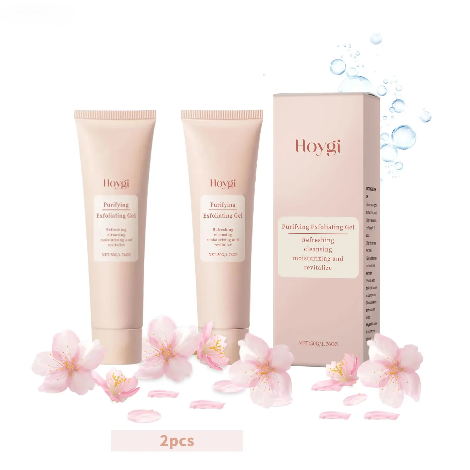 Facial Exfoliating Gel, Hydrating Face Cleanser with Glycerin for Smoother Skin, Gentle Formula for All Skin Types, 50g, Moisturizer, Squeeze, Sensitive, Blackhead Removal