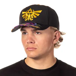 Legend of Zelda Embroidered Crest With Sublimated Bill Design Adult OSFM Snapback Hat For Men And Women