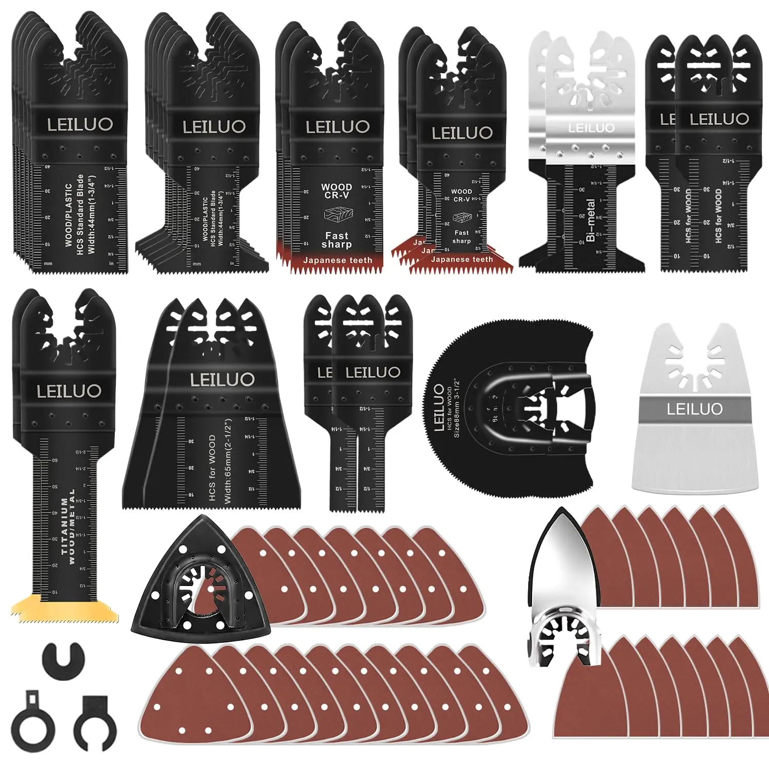 116 Pcs Multitool Blade Kits Cutting and Sandpaper Oscillating Tool Accessories Oscillating Saw Blades with Bag Compatible with and More