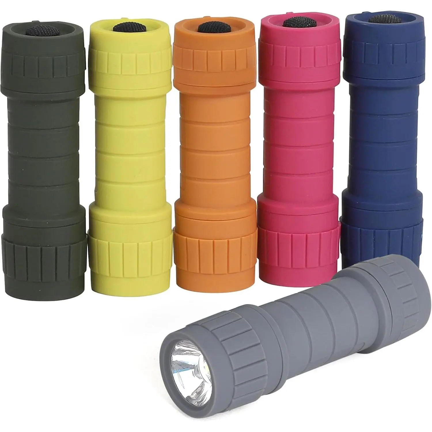 6-Pack Small LED Flashlights Set - Super Bright 100 Lumen LED Lamp, 18-Piece AAA Batteries Included, Smooth ABS Build, Ideal for Dark Hiking Scenarios, Luminous