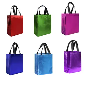 Christmas 2025 6pcs Glossy Gift Bags Set Mixed Colors Red Gold Green Peacock Blue Holiday Party Favor Bags for Xmas Presents Organiser Unisex Durable Strong Shopping Party Packs