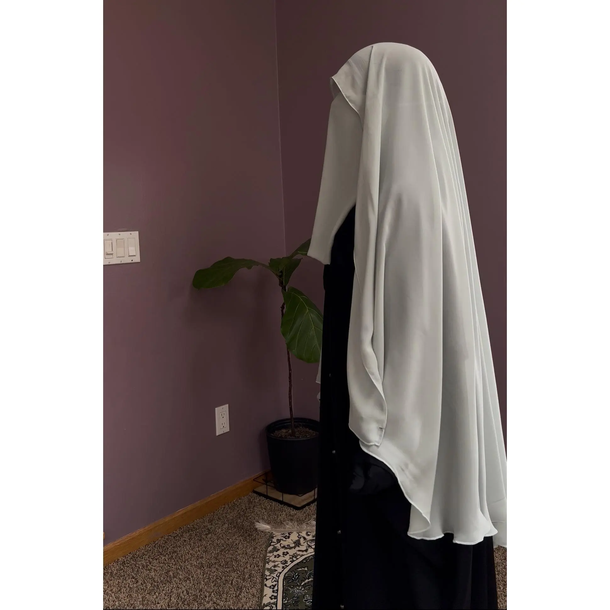 XL - round long elastic hijab + matching half niqab