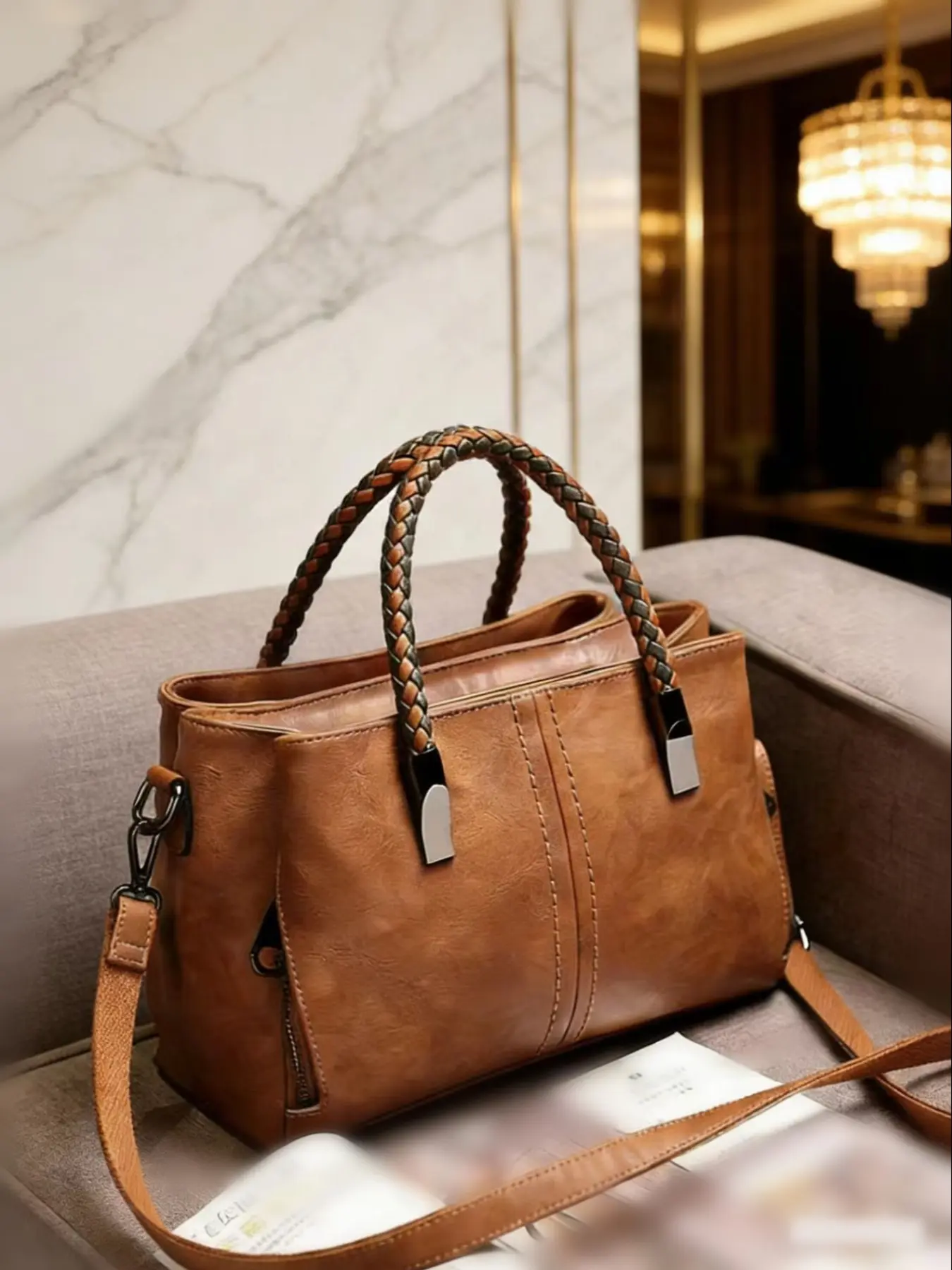 Women's Large Capacity Handbag 2026 Retro Fashion Trendy Shoulder Bag Crossbody Boston Style Big Purse Casual Everyday Bag Crossbody Bags Handbag Sling Bag Pu Leather Handbag Fashionable Handbag