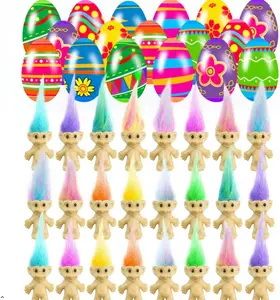 24 PCS Prefilled Easter Eggs with Mini Toys Inside Vintage Lucky Dolls Action Figures for Kids Boys Girls Easter Basket Stuffers Party Favors Easter Egg Fillers Hunt, Kids Easter Gifts, Mini Surprises