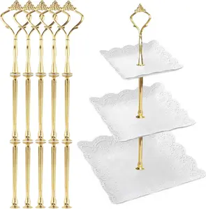 5 Sets 3 Tier Cake Stand Hardware Tiered Tray Plate Hardware Kit Heavy Metal Cake Fruit Food Plate Stand Fitting Stacking Kit for Serving Dessert Cupcake Dish Food(Gold) - Home Improvement.