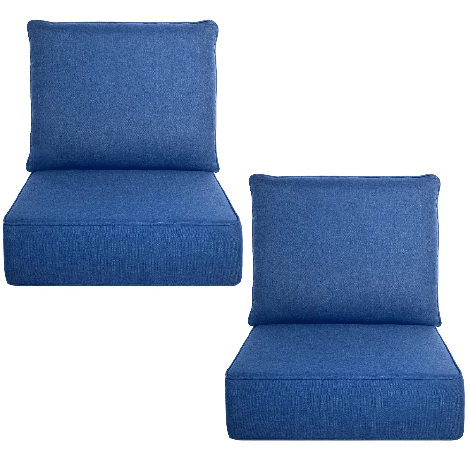 Belord Luxury 6" Thick Outdoor Cushion Set - 24 x24 Inch 28D Sponge Filling Fade-Resistant Chair Cushion, Spill Proof Removable Patio Furniture Replacement Cushion for Sofa Bench Swing