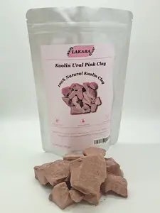 LAKABA 100% Natural Ural Pink Terracotta Clay Cosmetic Grade Skin Care 200g Pure Edible Chalk for Stronger Bones & Radiant Skin