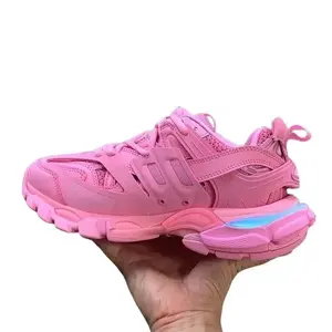 classic designer track chunky shoes with LED men's and women's Thick sole luxury dad shoes led shining rechargeable height increasing trainers
