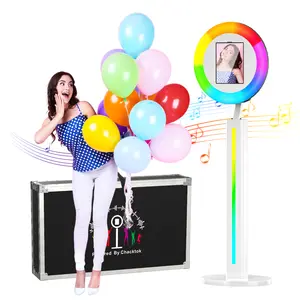 HARZHI Portable Photo Booth Compatible with Ipad 12.9in 10.9in 10.2in,for Ipad Photo Booth Shell Stand Stand Software APP Control Ring Light, Music Sync