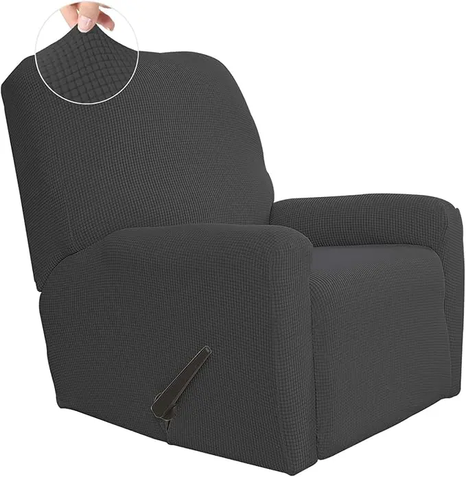 Easy-Going 4-Piece Stretch Recliner Sofa Cover, Washable Furniture Protector with Elastic Bottom Spandex Jacquard, Stretch Couch Covers for Sofa, Washable Recliner Cover