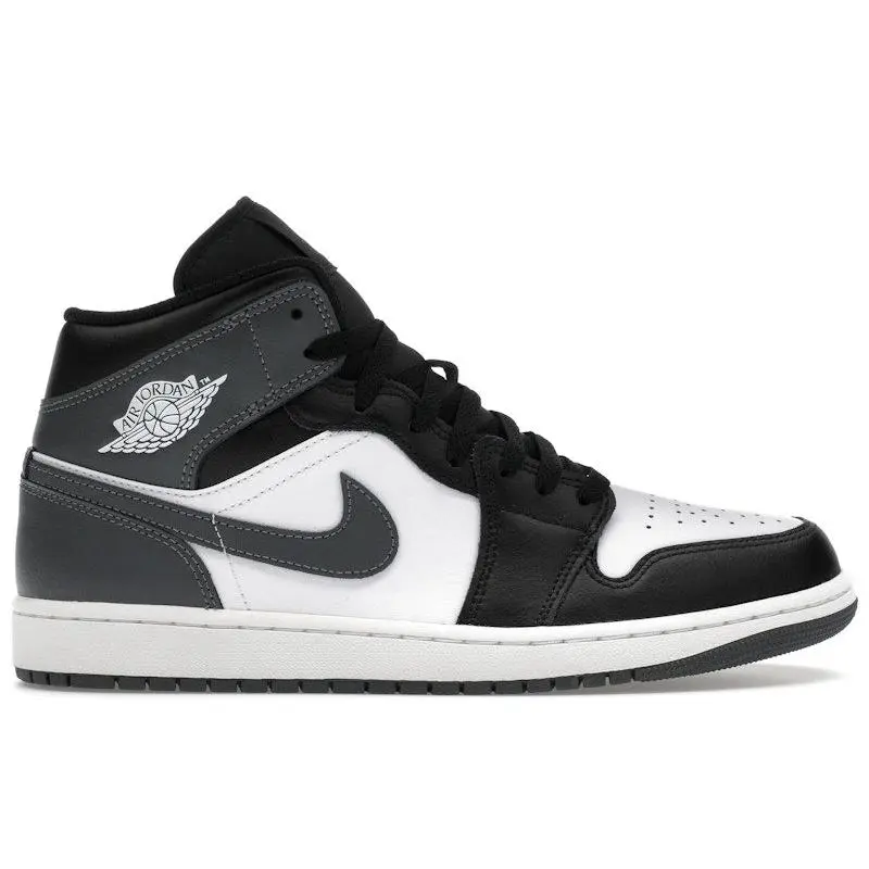 Jordan Men's 1 Mid Black White Iron Grey Basketball Shoes, from StockX