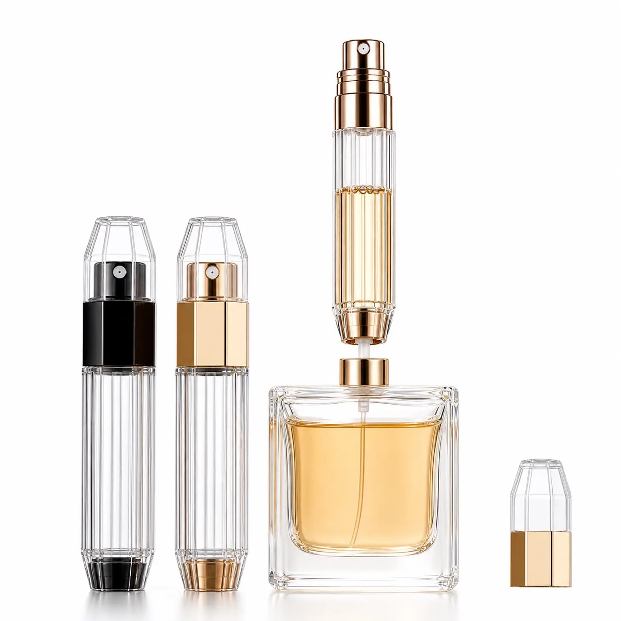 Portable 5ml Leak-Proof Refillable Perfume Atomizer for Adults - Space-Saving Home Organizer Cosmetic Storage Bottle, Fits Cologne, Essential Oils, Matte Black Makeup Tool Kit, No Silver Pocket Travel Accessory