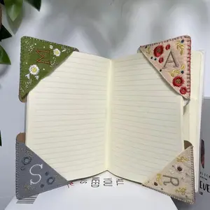 National Style Embroidery Bookmark, New Cross-Border Embroidered Triangle Bookmark, Wool Corner Bookmark, Unique Book Accessory