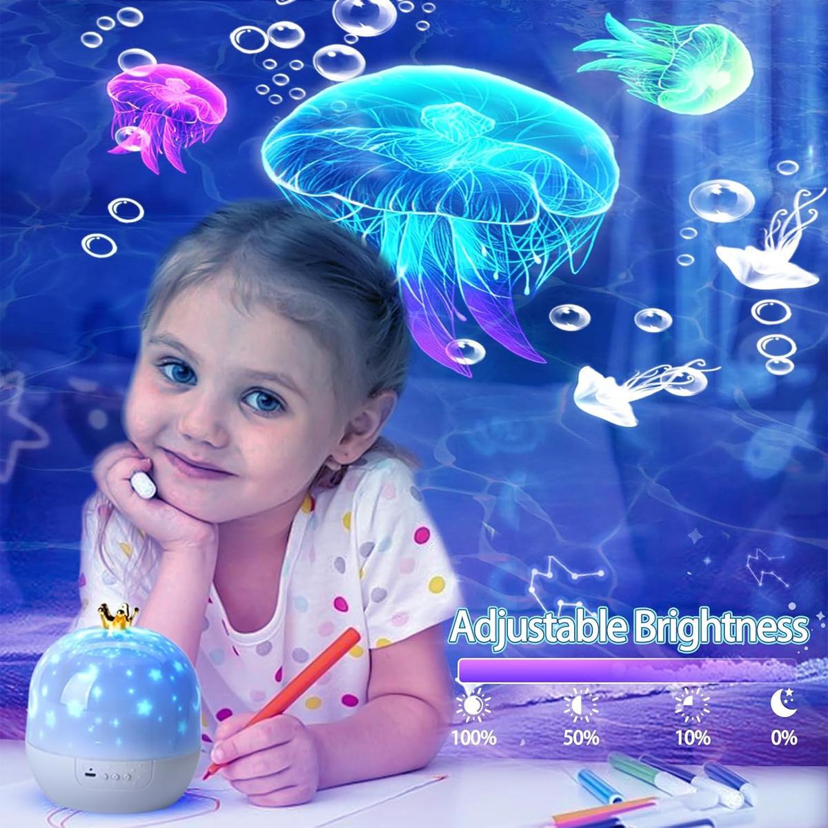 Mini Night Light Projector for Kids - 21 Films & 20 Lullabies Sound Machine with Remote | 360° Rotation Star Projector for Bedroom Ceiling | Toddler Girl Gift for Ages 1-5 Christmas Gifts