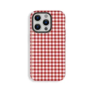 Good-looking Red and White Striped Checkered Wallpaper Pattern Phone Case, Phone Case Suitable for Iphone 11/12/13/14/15/16/17 Pro Promax Plus Air