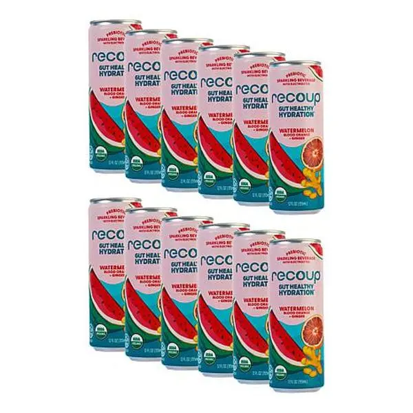 Recoup 12-pack Watermelon Blood Orange Organic Beverage with Ginger