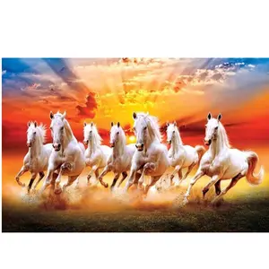 7 horses (rainbow) canvas print