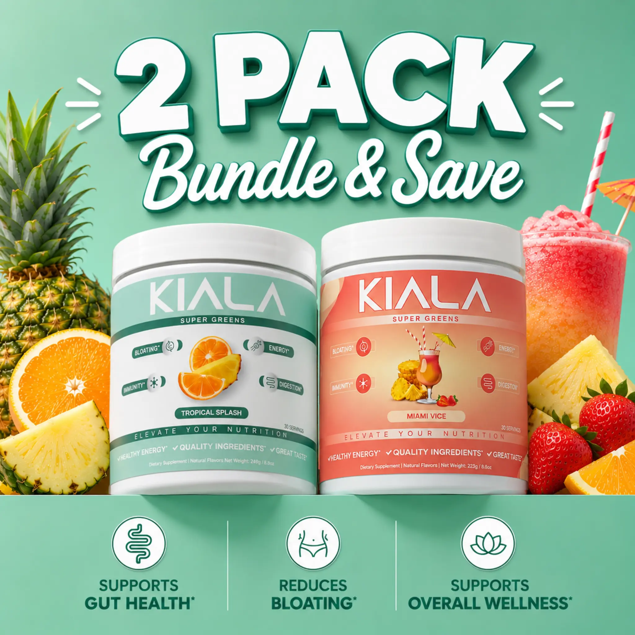 Kiala Greens Best Selling Flavors Bundle (2-Pack) Organic Superfood Powder Dietary Supplement Kiala Greens Best Selling Flavors Bundle (2-Pack) Organic Superfood Powder Dietary Supplement