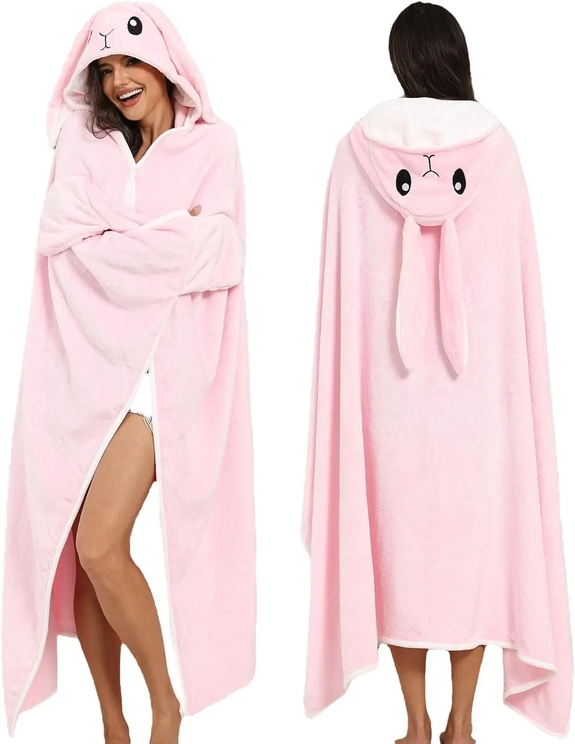 Wearable Blanket Hoodie Animal Fuzzy Blanket Warm Cozy Blanket Hoodie